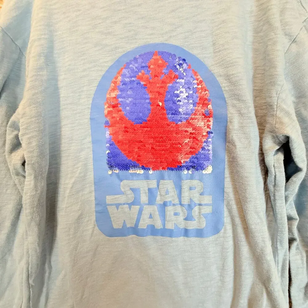 Star Wars Gap T Shirt Flippy Sequin R2D2 Long Sleeve Boys L Large 10